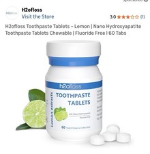 H2ofloss Toothpaste Tablets Lemon Flavor 60 Tablets
