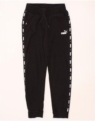 PUMA Womens Graphic Tracksuit Trousers Joggers UK 6 XS  Black BO06