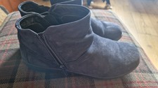 Hotter Navy Nubuck Flat Shoe Boots MURMUR  Large 7 VGC