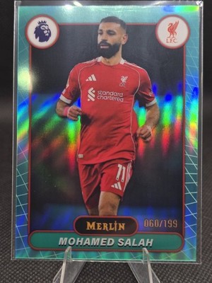 2025-26 Topps Merlin Mohamed Salah Aqua Teal Refractor 060/199 #115 Liverpool FC