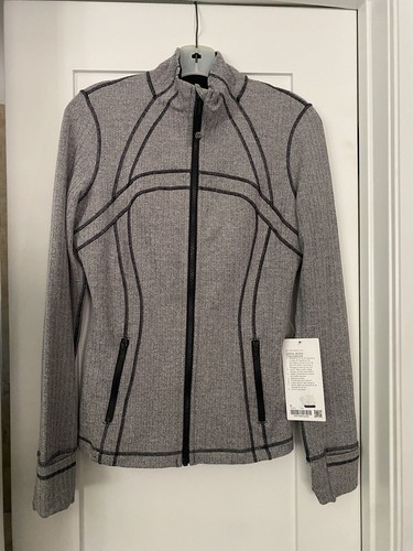 Lululemon Define Jacket White on Black (Gray) Size 8 NWT