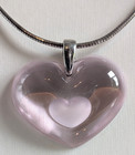 Lalique Pink Heart Sterling Silver Pendant