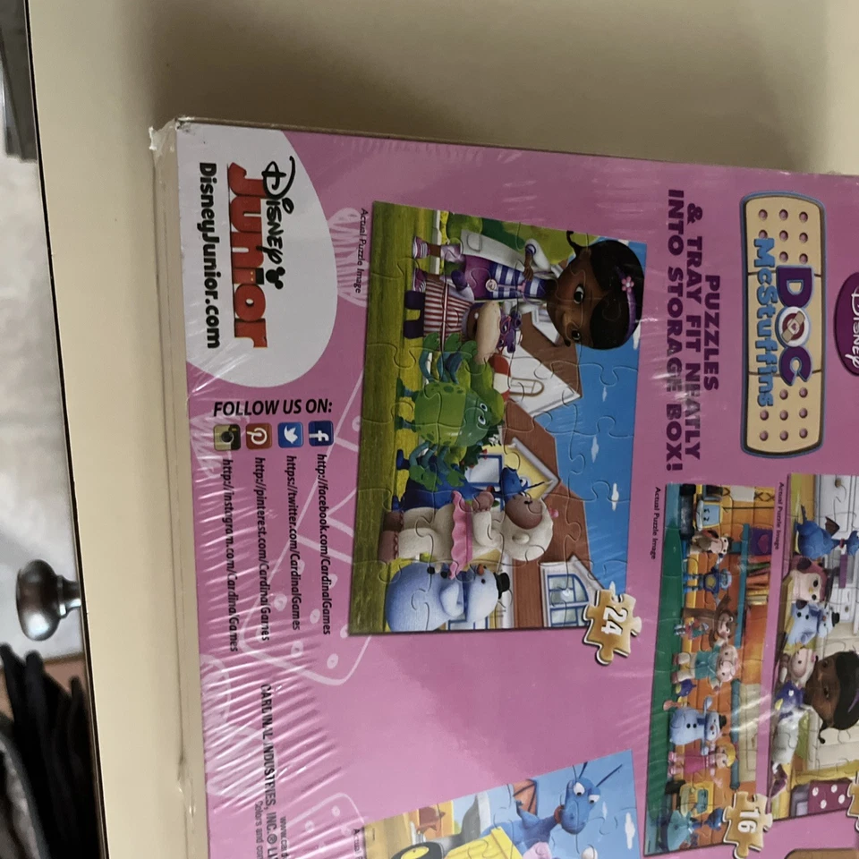 NIP Disney Doc McStuffins  5 Wood Puzzles w/ Storage Box - Image 4 of 4