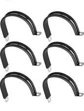6pcs Rubber Cushioned Cable Clamps 100mm – 304 Stainless Steel Pipe/Hose U Clam