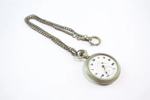 Omega Roman Numerals Pocket Watch Hand-Wind Requires Repairs