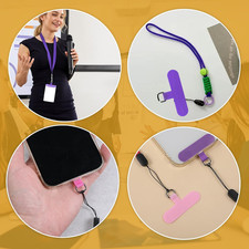 12 Pcs Phone Tether Tab, Safety Lanyard Patch Adjustable Strap, Adjustable an...