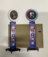 Portable iPad Photo Booth 2.3, Lighted with Wheels, for Parties and Weddings