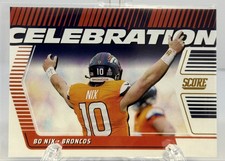 2025 Score - Celebration Bo Nix #C-BNI Gold Denver Broncos🔥