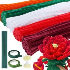 Pfeifenputzer zum Basteln Blumen 500Stk Pfeifenreiniger Blumen 5 Farben