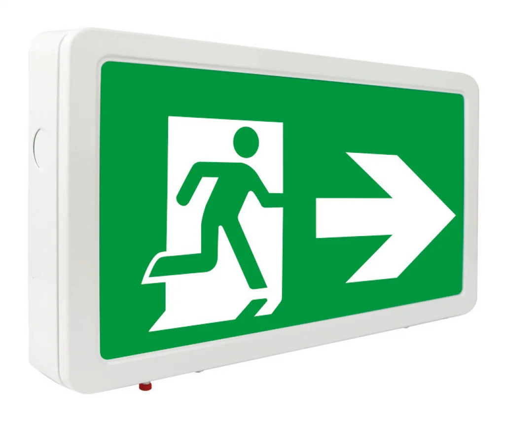 Emergency Lighting Green RIght Legend For Slimline 2 LED Exit Box 24m Viewing