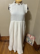 URBAN OUTFITTERS Gabby Ruffle Babydoll Gauzy Midi Dress Size Large
