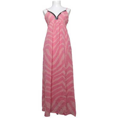 Custommade, Maxikleid, Größe: 34, Pink/Beige, Baumwolle/Seide, Chevron #BrR