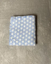 Cuddle Time Blue White Stars Baby Blanket Flannel Receiving Swaddle Soft Lovey