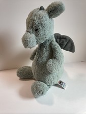 Authentic Jellycat Bashful Dragon Green Plush Stuffed Animal 12  VGC Clean