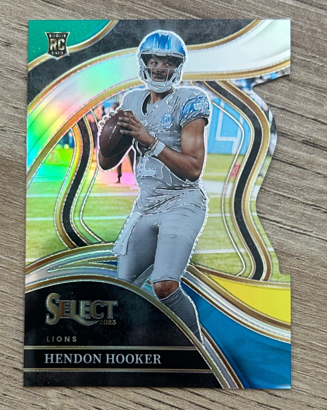 2023 Panini Select Club Level Hendon Hooker #268 Green & Yellow Die-Cut (RC)