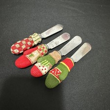 Vintage Boston Warehouse Christmas Butter / Cheese Spreader Knives Set of 4