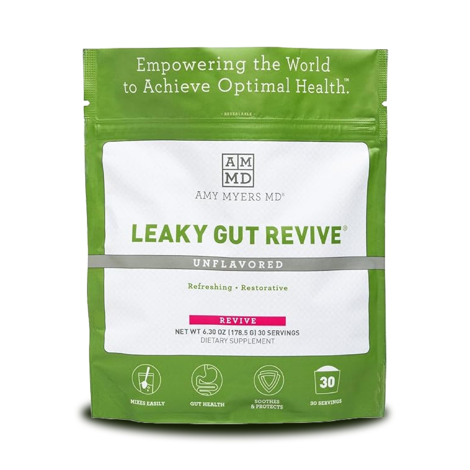 Amy Myers MD Leaky Gut Revive Powder for Leaky Gut Repair -L Glutamine, Slipp...
