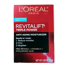 L’Oreal Revitalift Triple Power Anti Aging Moisturizer Reduce Wrinkles 2.55 Oz
