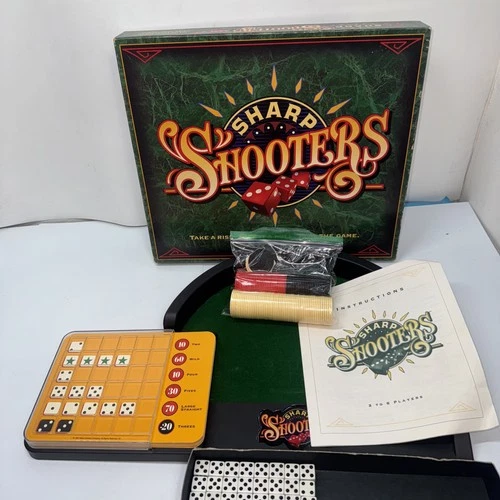 Vintage Sharp Shooters Dice Board Game 1994 Complete Milton Bradley Extra Chips