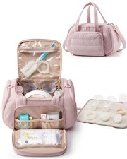 Pink Quilted Breast Pump Bag Cooler Compartment Drying Mat Fits Spectra S1 S2