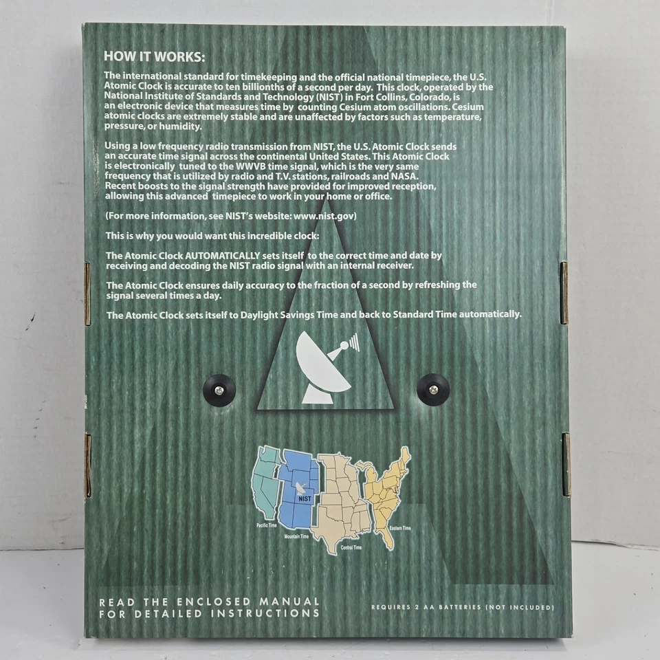 Vtg NIB Skyscan Atomic Clock Digital Auto Sets Indoor + Temp Hang or Stand - Image 2 of 4