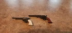 Vintage Marx Mini 3½" Western Colt Revolver Die-cast Toy Cap Steer Handle + more