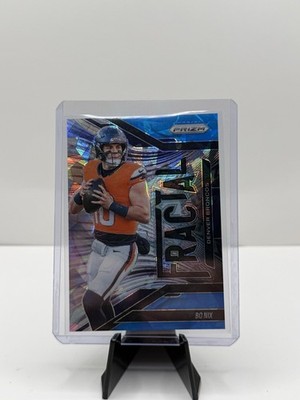 2025 Panini Prizm Bo Nix Fractal-Blue Ice #13 /99 Denver Broncos