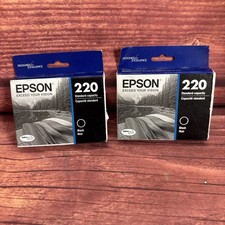 Epson 220 2 pack T220120-S Durabrite Ultra Black Ink Cartridge Exp. 04/2026