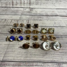 Lot of 10 Vintage Swank Gold Tone Metal Cufflink Sets