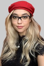 Vintage ALAIN MIKLI AL10240002 56mm Black Marble Womens Eyeglasses Frame France