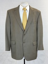 Jos A Bank Signature Men's Brown Houndstooth Plaid 100 Wool Blazer 46R 2 Button