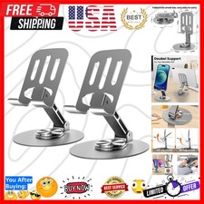 2PCS Cell Phone Stand, Multi-Angel Adjustable 360  Rotation Non-Slip Metal Ph...