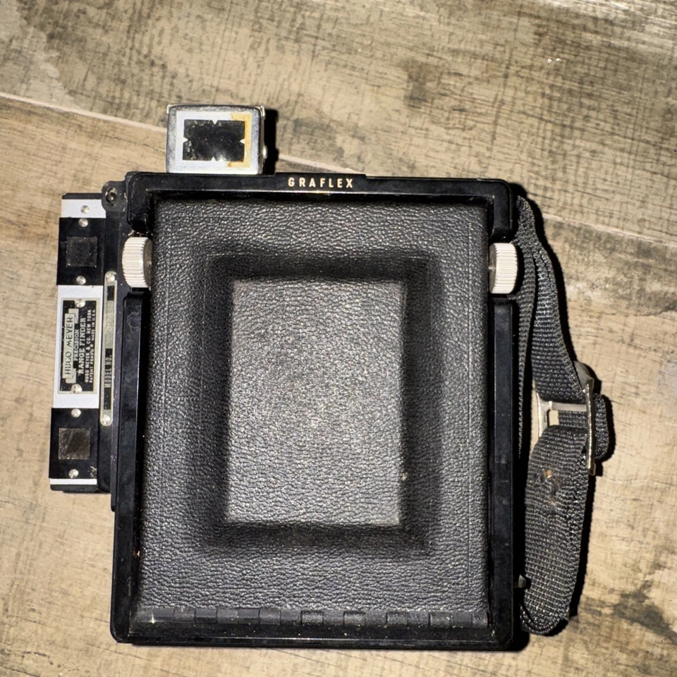 Graflex Graphic 2 1/4 x 3 1/4 Camera Hugo Meyer RngFndr + Singer Roll Hld As-Is - Image 3 of 4