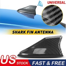 1x Car Carbon Fiber Shark Fin Roof Antenna Radio AM/FM Signal Aerial Accessories