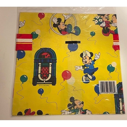 Papel de regalo vintage Cleo Disney Mickey & Minnie Mouse NUEVO SELLADO coleccionable - Imagen 4 de 5