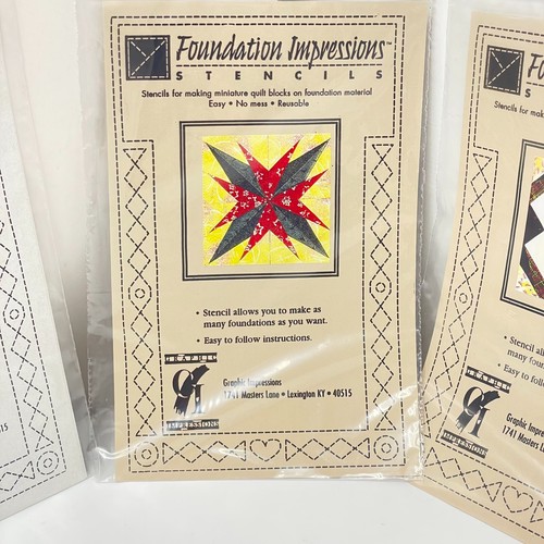 Fondotinta Impressioni Trapunta Quadrati Stencil Lotto di 5 Tutti Nuovi - Foto 4 di 8