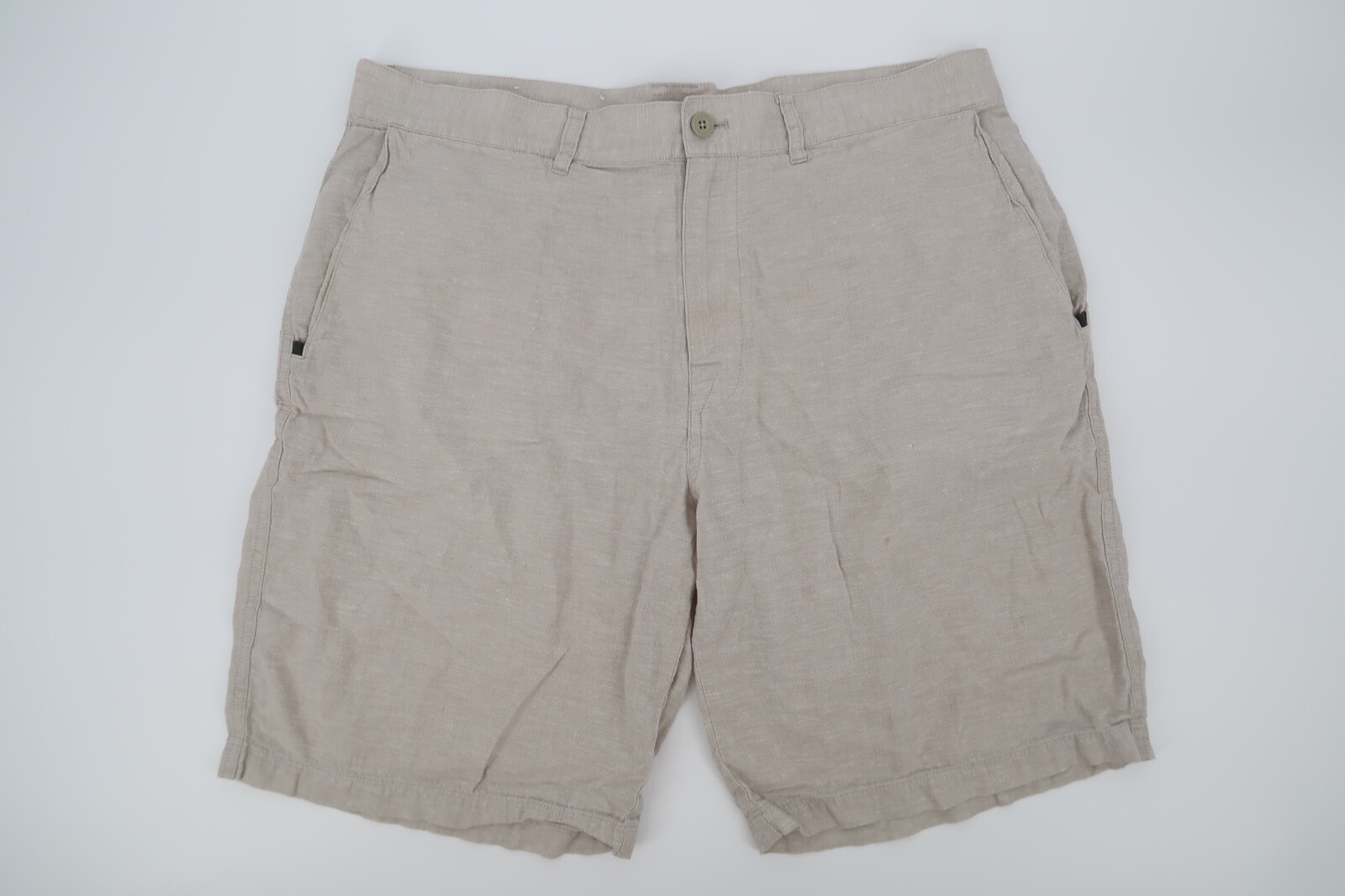 Patagonia Mens 34 Back Step Shorts Beige Khaki Cotton Hemp Hiking Outdoor