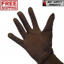 Brown Cotton Jersey Work Gloves, Large - Mens Size - Gardening General Purpose