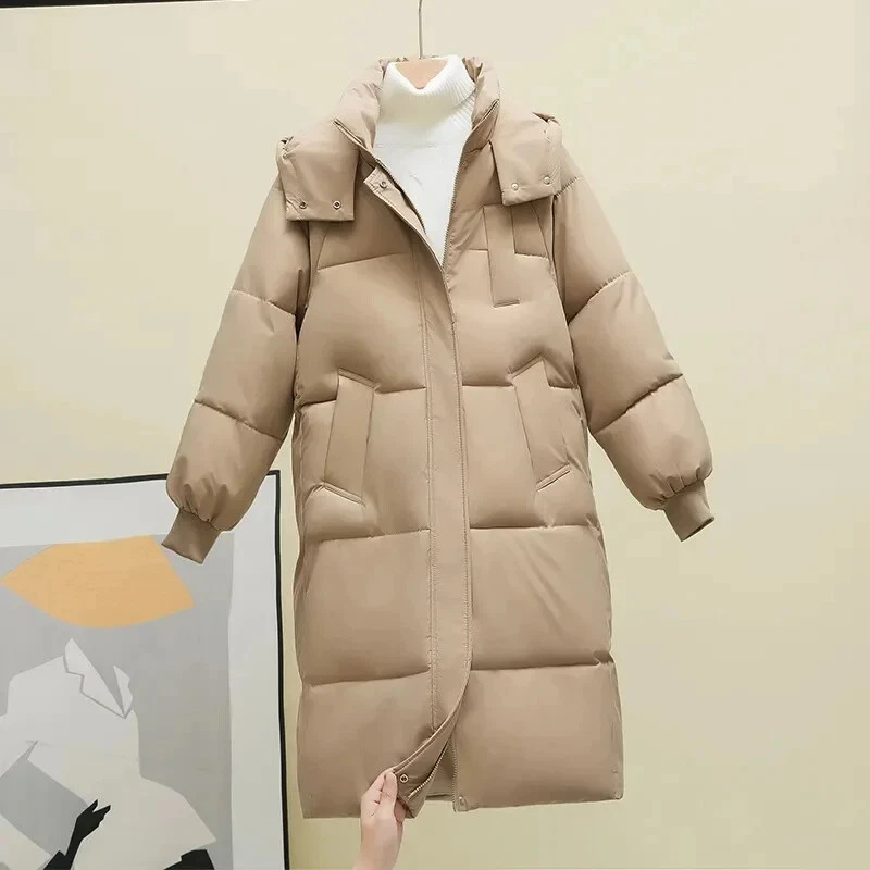 OFF WHITE Giacca donna invernale moda slim fit cotone con cappuccio spesso caldo parka puffer coat