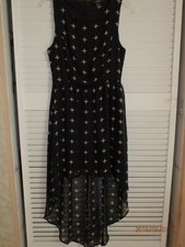 Forever 21 Black w/+'s High Low Sleeveless Dress Sz S