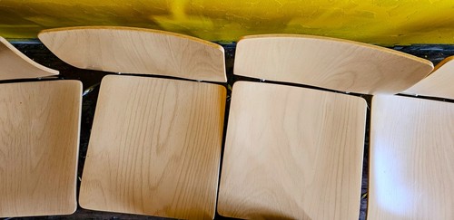 LOT of 8 KUSCH+CO 2000s RETRO LOOK HOT MOULDED PLYWOOD STACKING CHAIRS FREE SHIP - Picture 11 of 21
