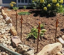 4 Wrought Iron Hose Guard Quad Finial Garden Hose Guide