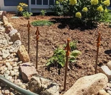 4 Wrought Iron Hose Guard Quad Finial Garden Hose Guide