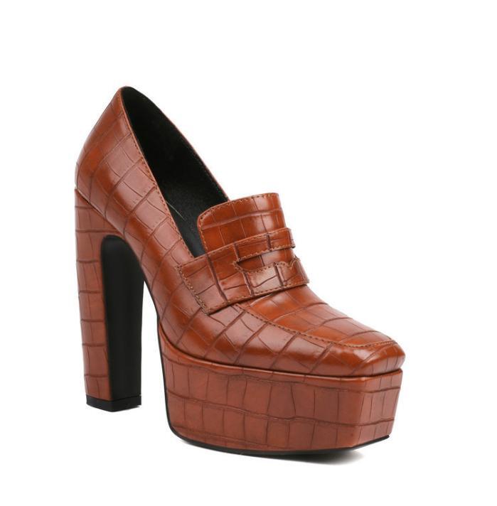 Women's Platform Chunky Heel Pumps Fashion Mary Jane Shoes Square Toe Party