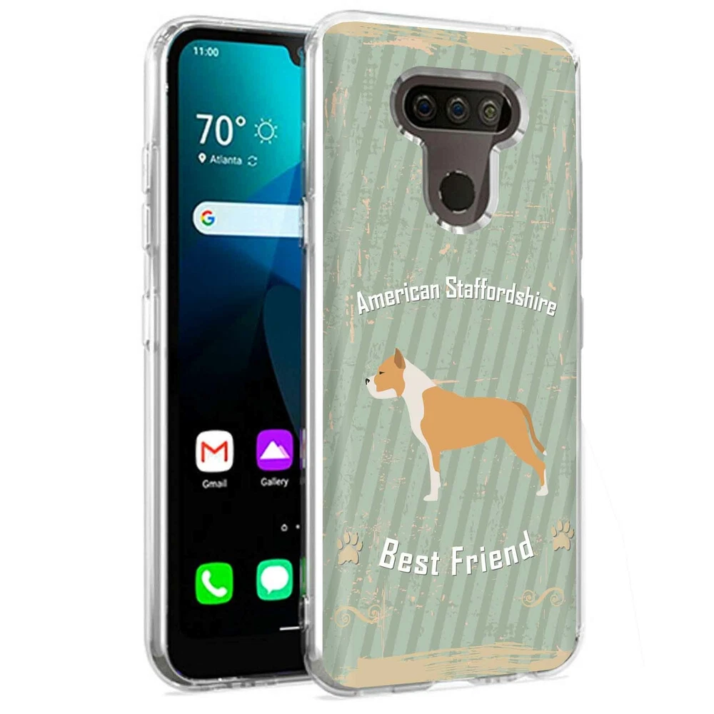 Phone Case for LG Harmony 4,Xpression Plus 3,K40S, Staffordshire Dog Print