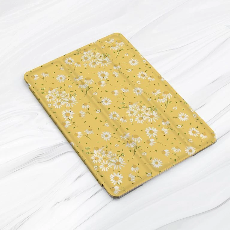 Floral Daisy Flowers Yellow Case For iPad 10.2 Air 3 4 5 Pro 9.7 11 12.9 Mini - Image 3 of 4