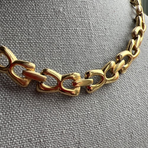 Gold Tone Chain Link Necklace - 15"; Classic! - Picture 2 of 11