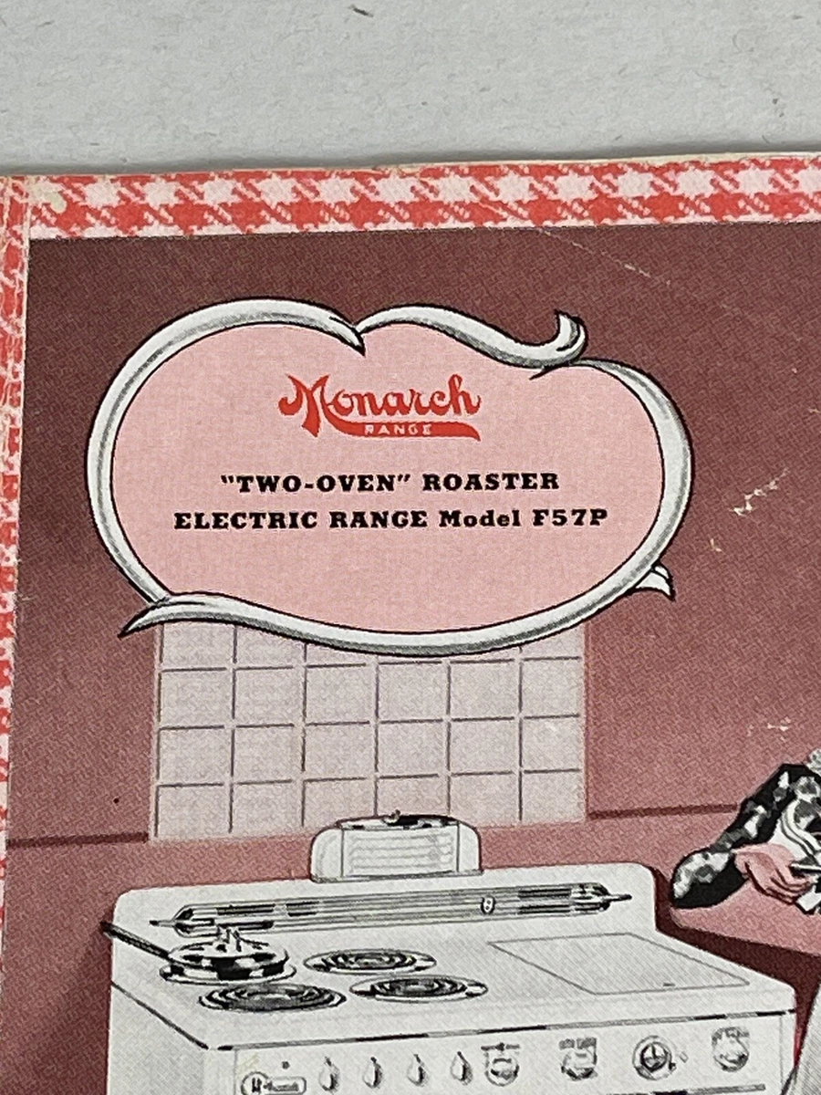 Vintage Monarch Electric Range Stove Booklet Mdl F57P | eBay