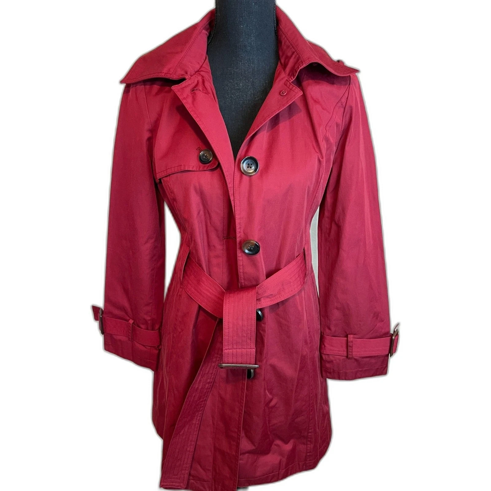 Michael Kors Trench Cappotto con Cappuccio Staccabile (XS)