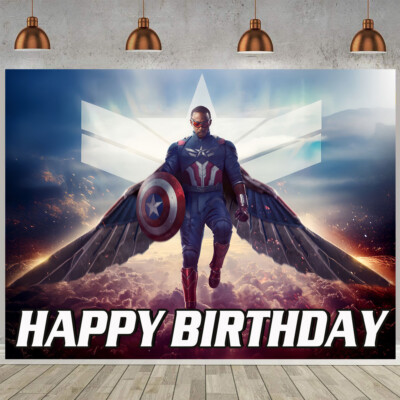 Captain America Birthday Decoration Party Supplies Backdrop Banner ...